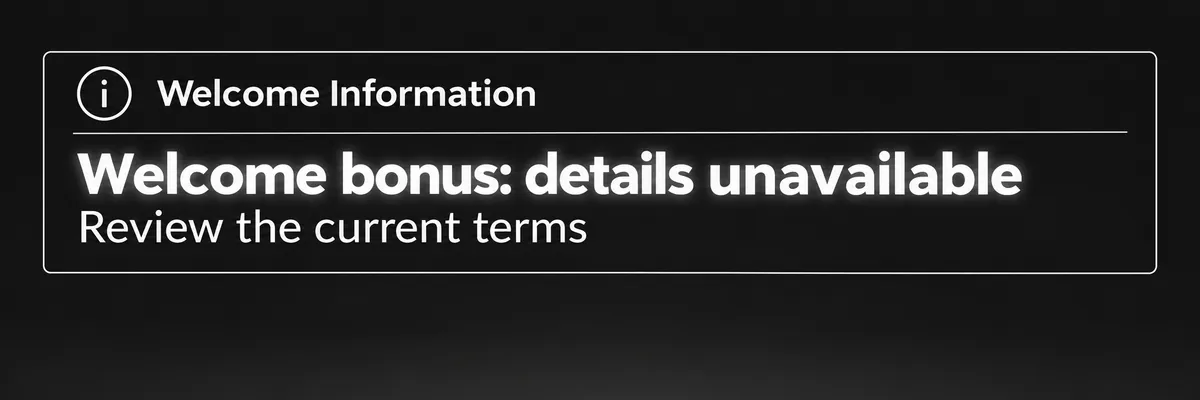 Dark charcoal and off-white Mafia banner showing a sparse domain notice panel with an information icon and welcome bonus messaging
